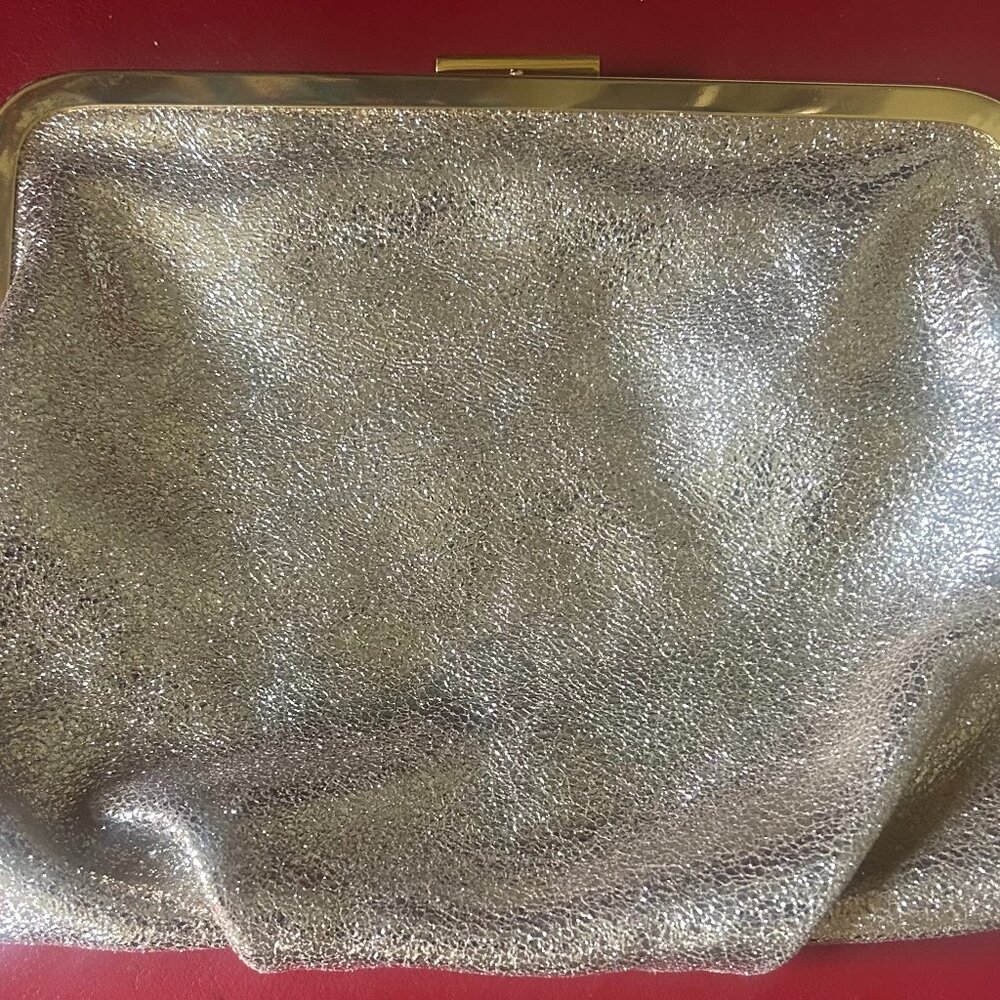 Vintage J. Crew Gold women's evening clutch.